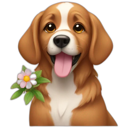 dog flowers emoji