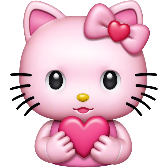hello kitty with heart emoji