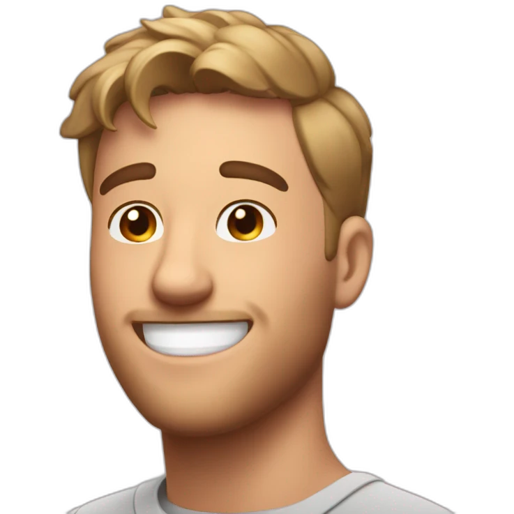 smiling man with short hair mr beast emoji