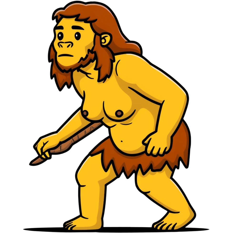 fullbody neanderthal woman attractive buxom figure emoji