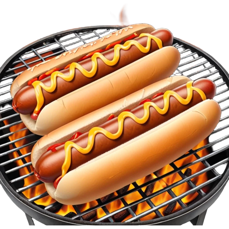 bbq hot dogs on grill emoji