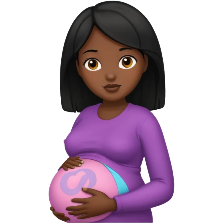 embarazada morena con cabello negro emoji