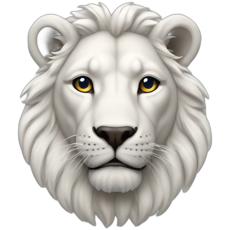 León de color blanco y ojos azules emoji