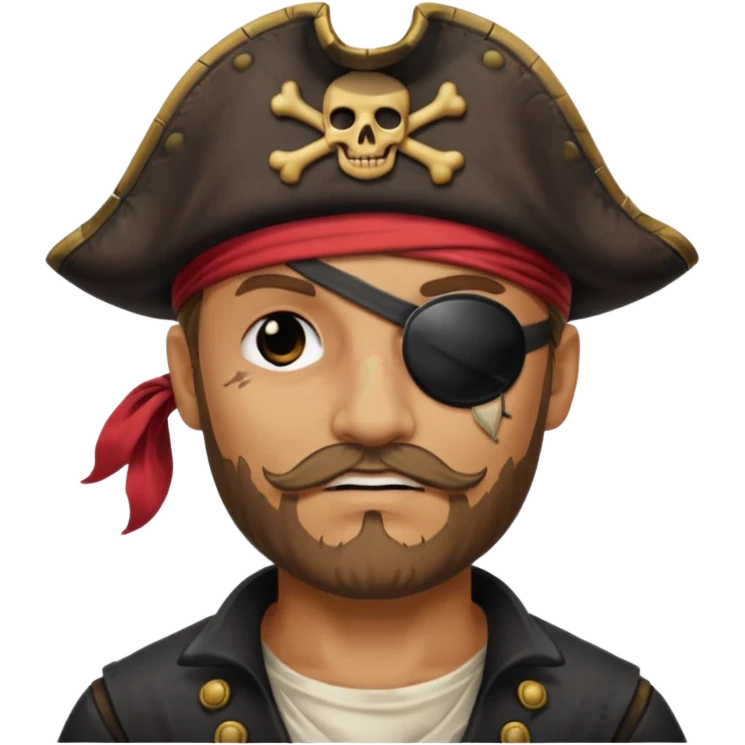 pirate with black eyepatch covering one eyeü emoji