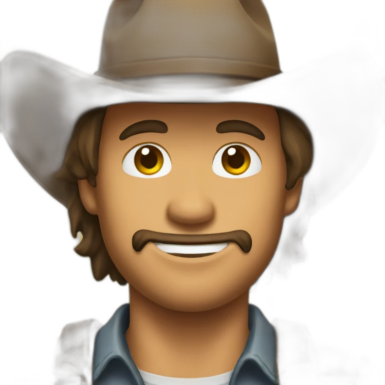 cowboy with a hat made out of fir emoji