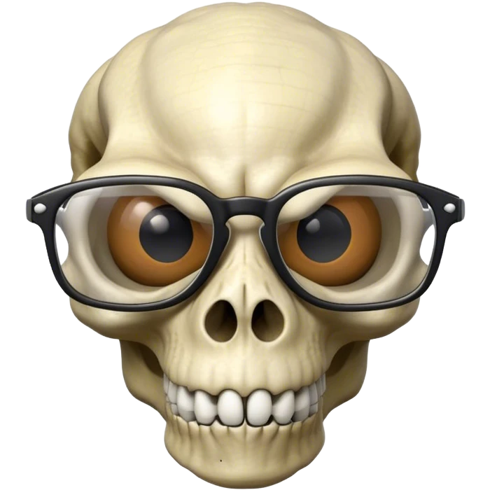 dinosaur skull with glasses emoji