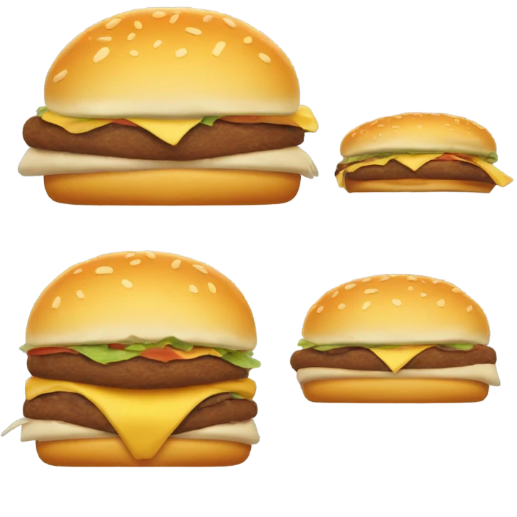 Generate a sleepy cheeseburger emoji with droopy eyes, a tiny yawn, and a slightly messy look. emoji