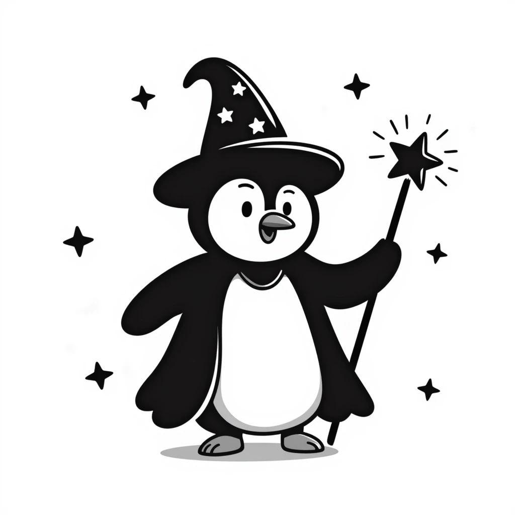 Penguin Wizard emoji