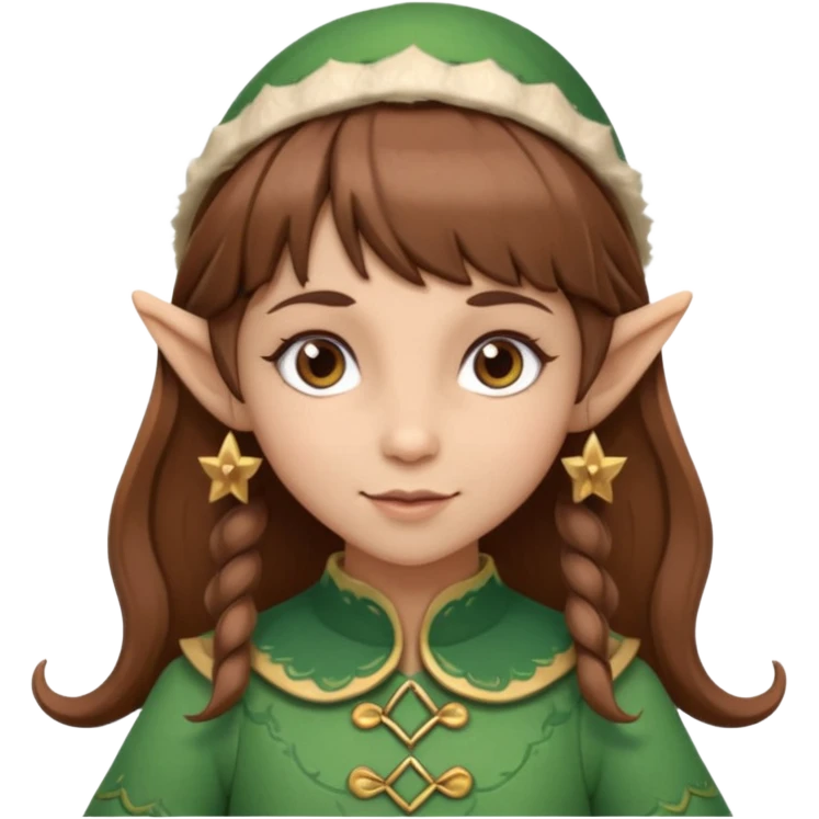 Girl toymaker wood carving elf brown hair bangs emoji