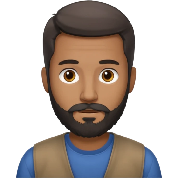 give my dad a grandpa look but beard mixed with grey and black , very low hair on head brown in complexion, casual clothes emoji