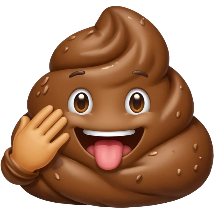 یه پی پی که داره میخنده و دستش جلوی دهنش گرفته emoji