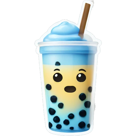 Blue boba tea emoji