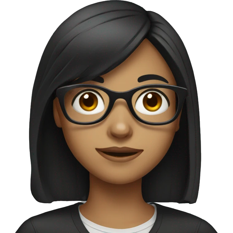 Girl with glasses and black hair emoji