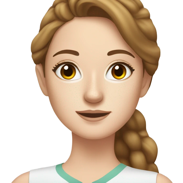 White girl skincare on her face brunette and freckles emoji