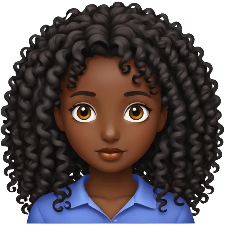 Girls black With curls emoji