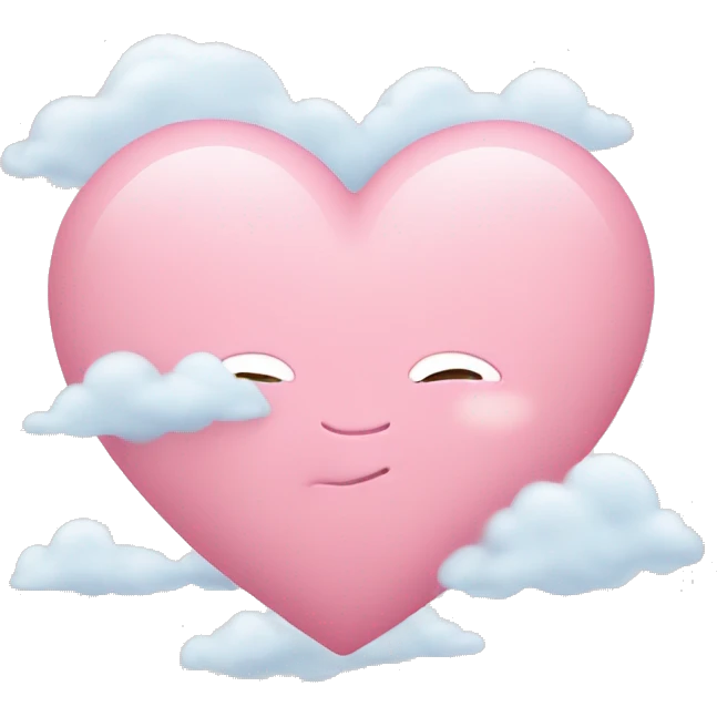Baby pink heart with clouds  emoji