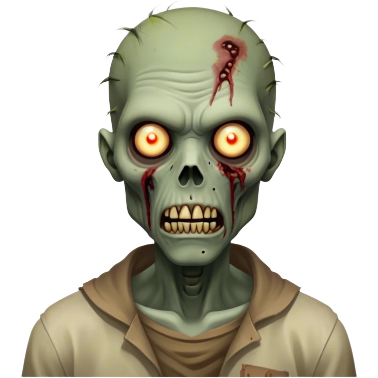 Cinematic Realistic WoW undead friendly zombie Portrait, head tilted epicly and inquisitively, showcasing grim resilience and defiant strength. His withered, pallid skin and intense, glowing eyes contrast starkly with his worn, earth-toned clothes, rendered in meticulous detail. With dynamic, high-contrast lighting and high shine, this portrait exudes an epic aura, capturing the relentless will of a battle-hardened undead friendly zombie. emoji