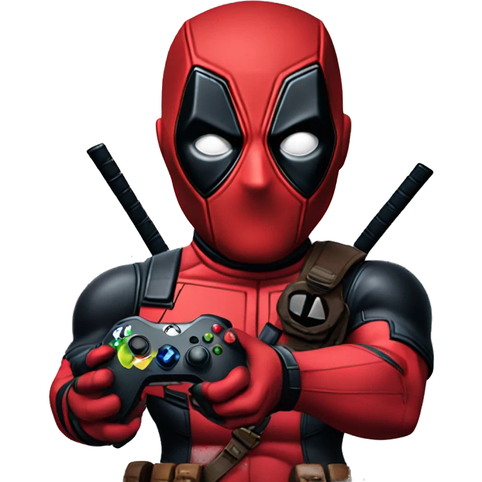 Deadpool holding xbox controller emoji