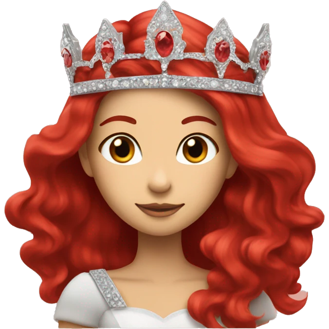 princess crown on red long hair emoji