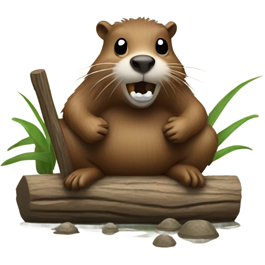Beaver building a dam  emoji