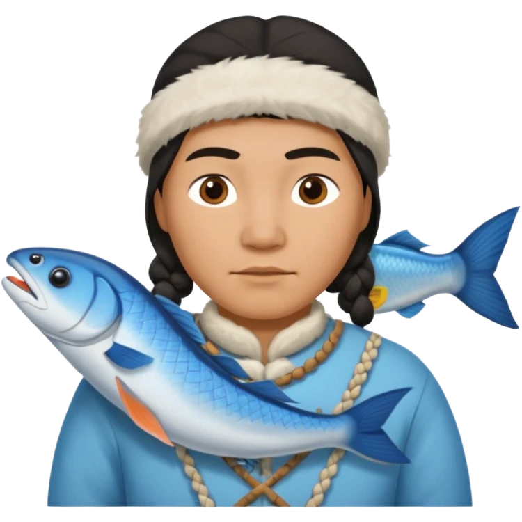 inuit with fish emoji