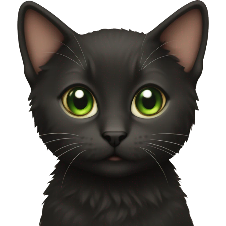 Black coat and brown green eyes kitten   emoji