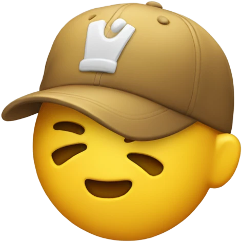 Regular yellow emoji with a cap 🧢  emoji