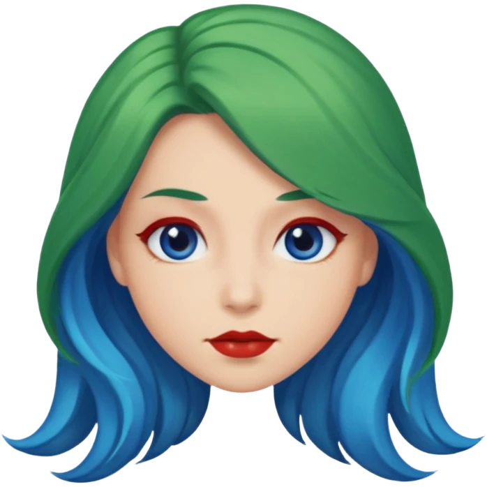 Like the first but her eye green  and blue and her hair red that brolong herwn  emoji
