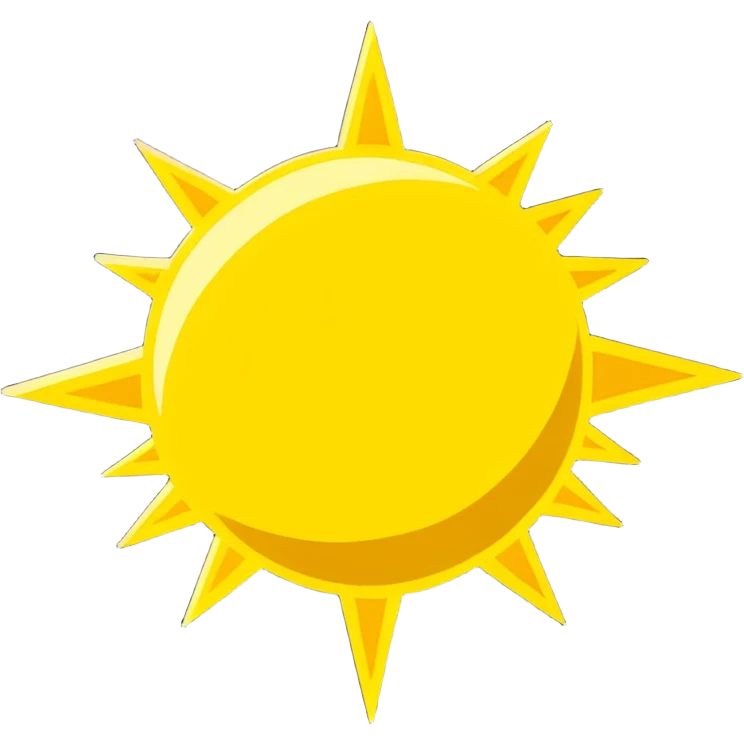 bright yellow sun with rays emoji