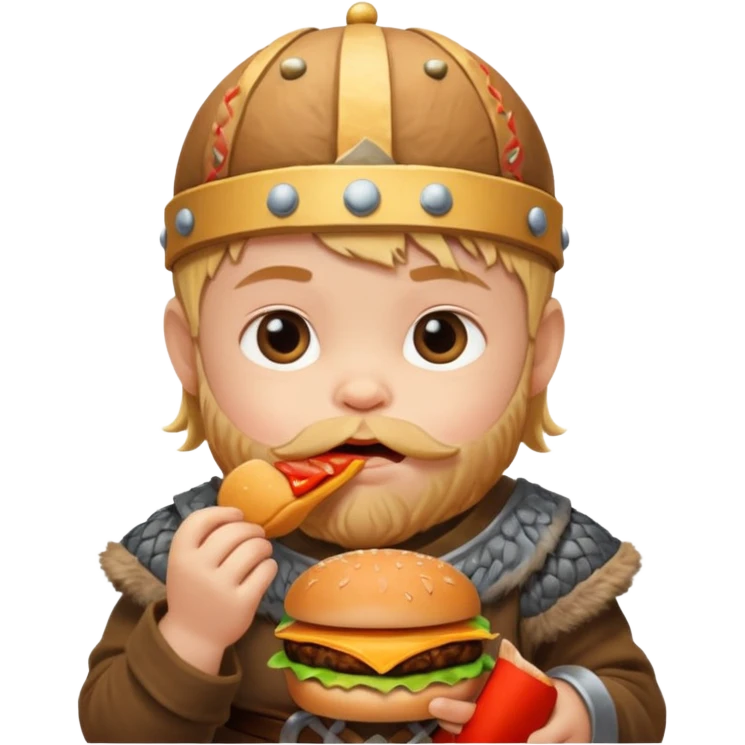 baby viking eating burger emoji