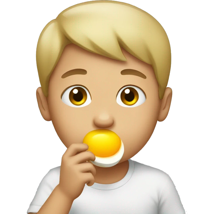 Boy eating eggs  emoji