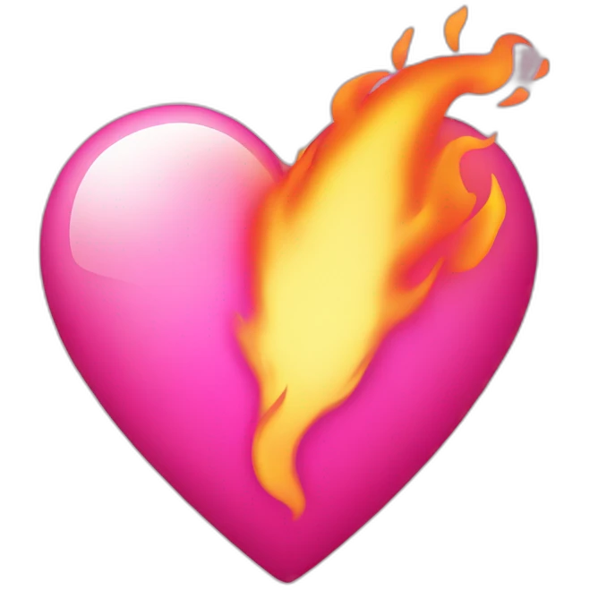 Pink Heart with fire emoji