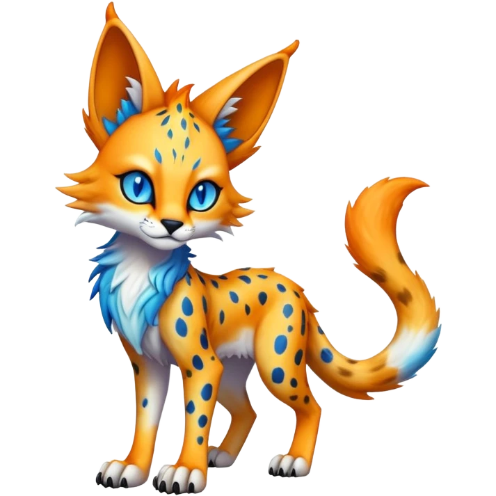 Epic Edgy Colorful ethereal eldritch Sergal-Serval-Fionbri emoji