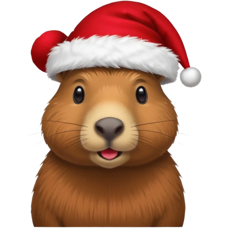 a capybara with a christmas hat emoji