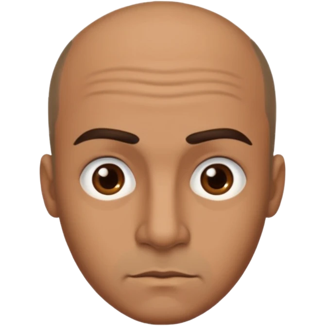 dark tan man with thick eyebrows and balding sparse hair emoji