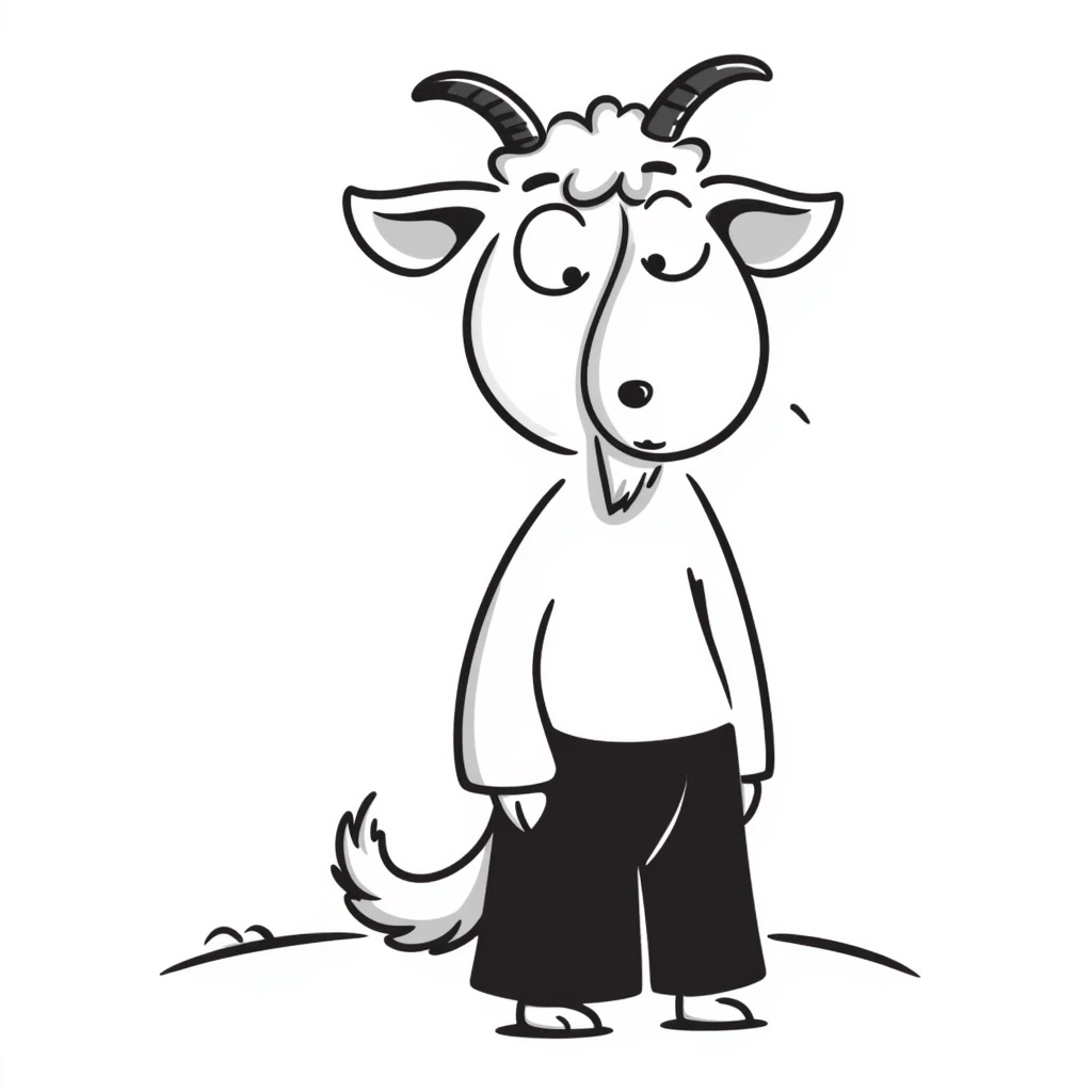 extremely stupid derp goat emoji