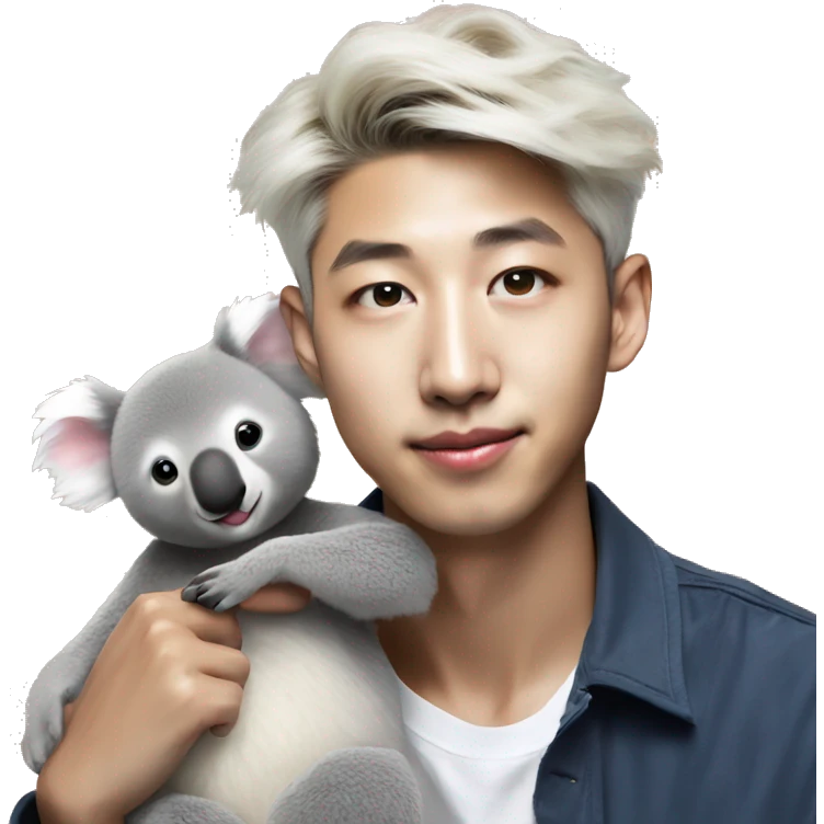 kim namjoon with koala emoji