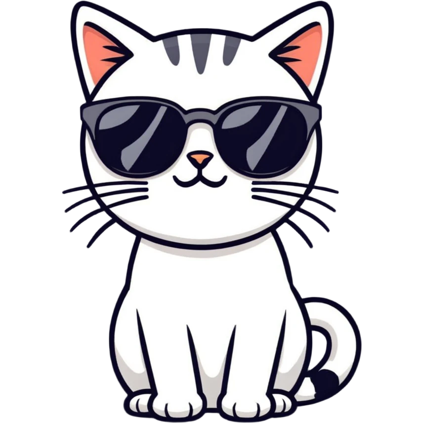 Cat with sunglasses emoji