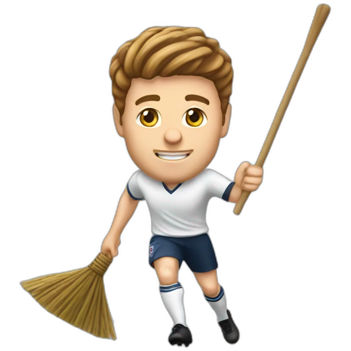steven gerrard on a broomstick emoji