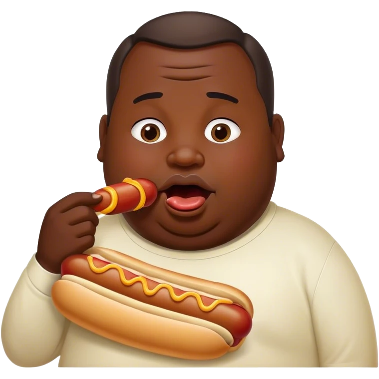 Fat man licking mayo hotdog  emoji