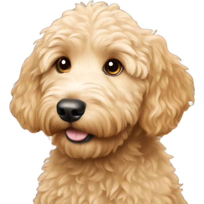 Mini golden doodle named river emoji