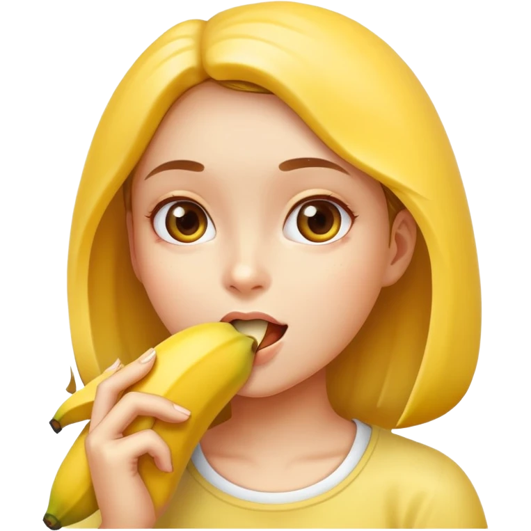 Girl eating banana emoji