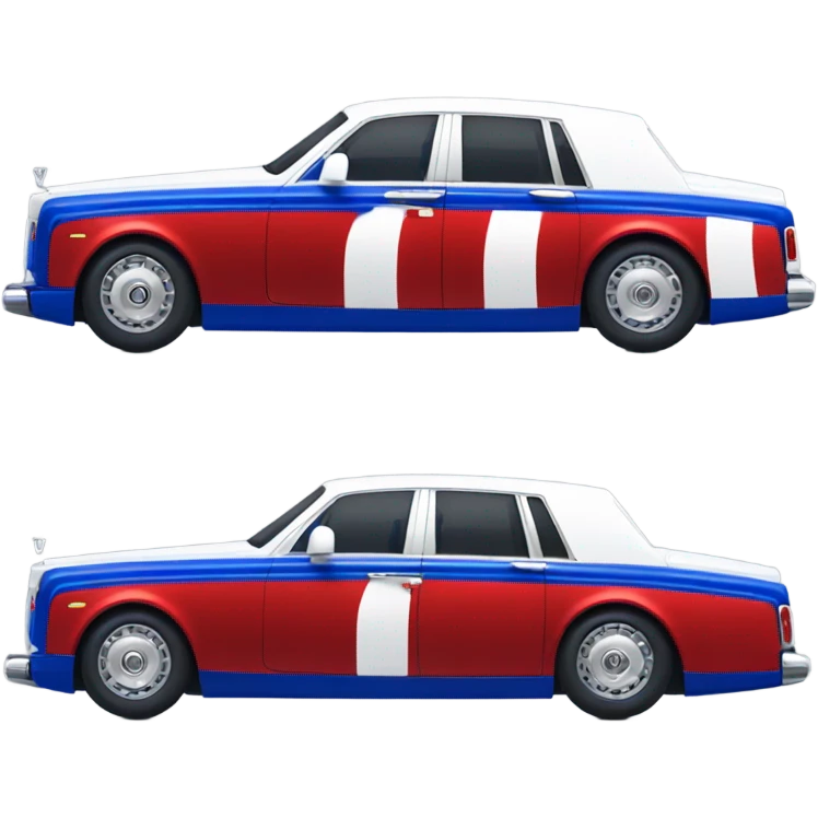 Red white and blue Rolls-Royce emoji