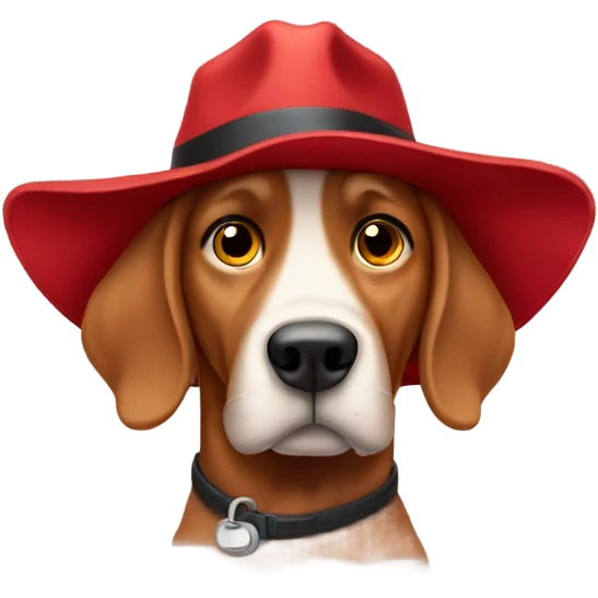 Clifford wearing a big red hat emoji