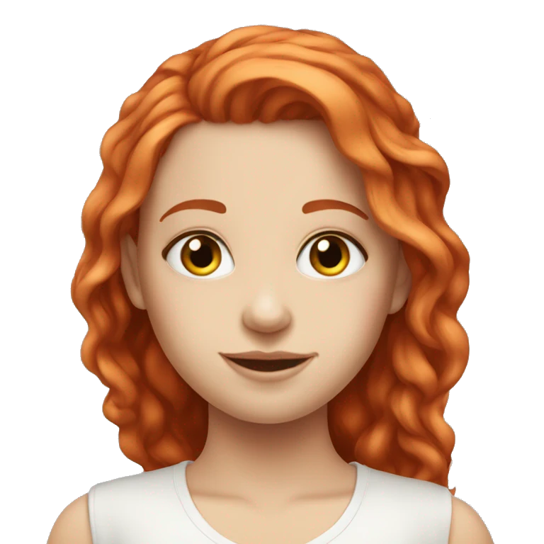 Beautiful pale red haired girl one  emoji