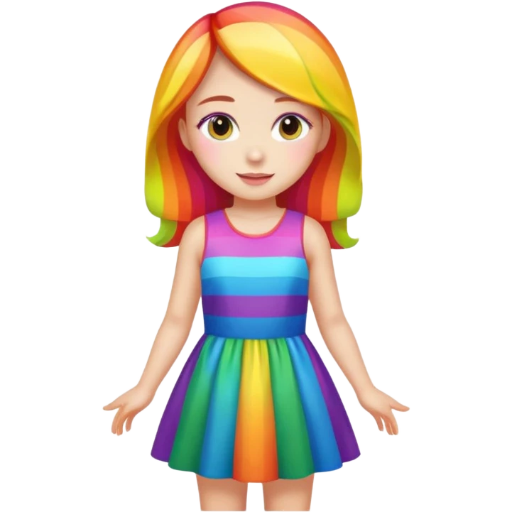 girl with rainbow dress emoji