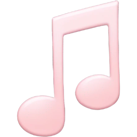 Pale pink music note with pale pink heart  emoji