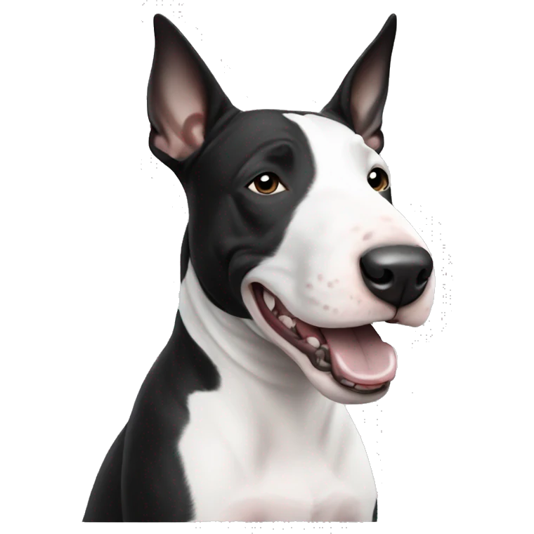 hyped black and white bull terrier emoji