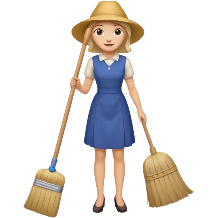 señora barriendo emoji