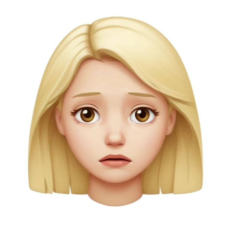 Жінка блондинка яка ж емоційно розгублена в ній багато емоцій emoji